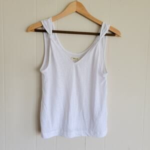 Madewell Linen Blend White Tank Top